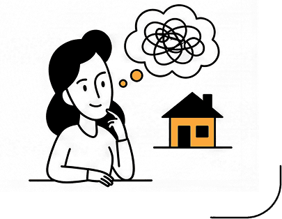 Person thinking about buying or selling a home